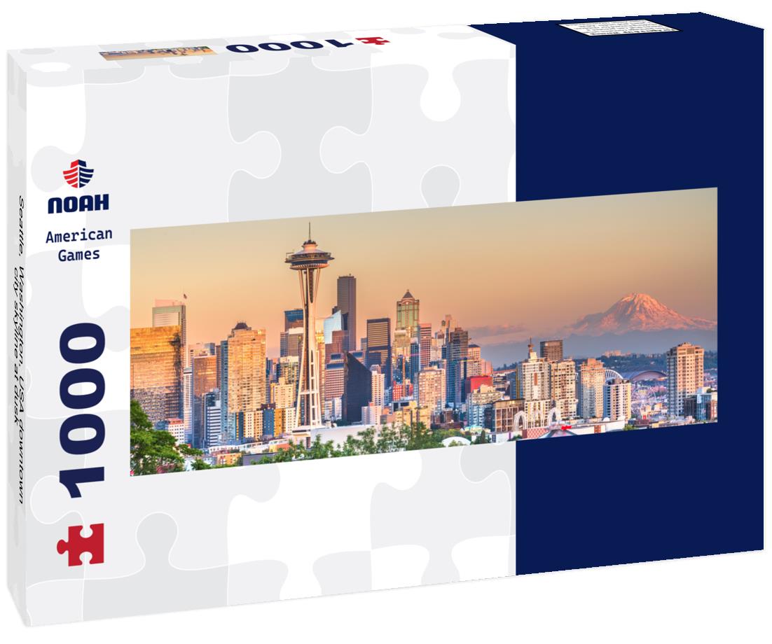 Noah Jigsaw Puzzle Seattle, Washington, USA downtown city skyline at dusk panorama 1000 pieces
