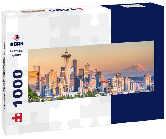 Noah Jigsaw Puzzle Seattle, Washington, USA downtown city skyline at dusk panorama 1000 pieces