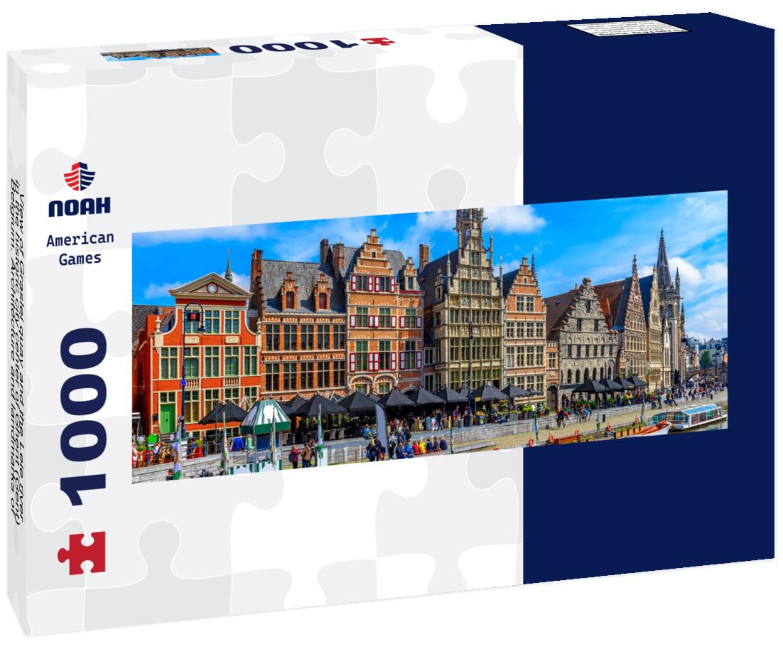 Noah Jigsaw Puzzle View of Graslei quay and the Leie river in the historic city center of Ghent (Gent), Belgium. Architecture and landmarks of Ghent. Cityscape of Ghent panorama 1000 pieces