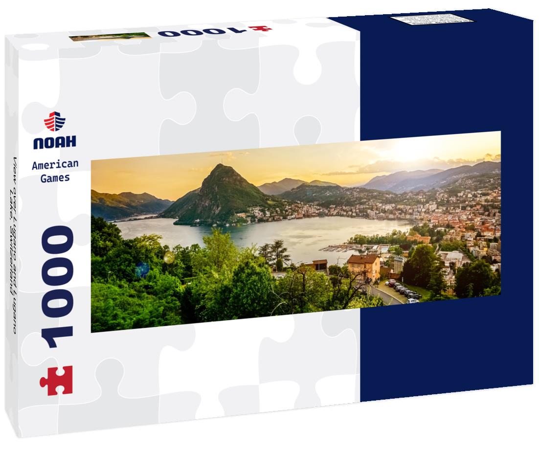 Noah Jigsaw Puzzle View over Lugano and Lugano Lake, Switzerland panorama 1000 pieces