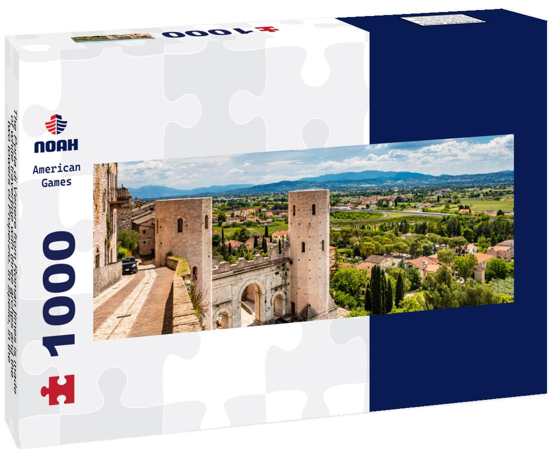 Noah Jigsaw Puzzle The Porta di Venere from Roman times is made of white travertine with three arches and the two towers of Properzio. In Spello, in the province of Perugia, Umbria, Italy panorama 1000 pieces