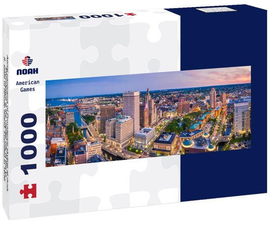 Noah Jigsaw Puzzle Aerial panorama of Providence skyline at dusk. Providence is the capital city of the U.S. state of Rhode Island. Founded in 1636 is one of the oldest cities in USA panorama 1000 pieces