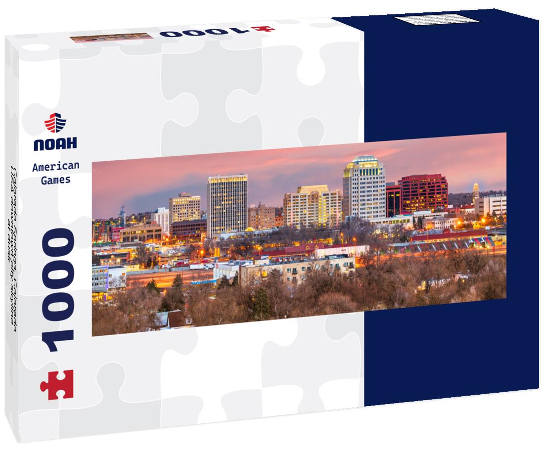 Noah Jigsaw Puzzle Colorado Springs, Colorado, USA downtown city skyline at dusk panorama 1000 pieces