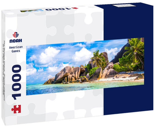 Noah Jigsaw Puzzle The famous beach, Source d'Argent at La Digue Island, Seychelles panorama 1000 pieces