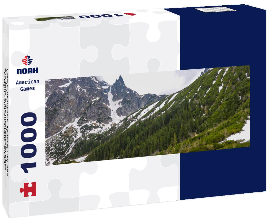 Noah Jigsaw Puzzle Lake in mountains. Morskie Oko Sea Eye Lake is the most popular place in High Tatra Mountains, Poland panorama 1000 pieces