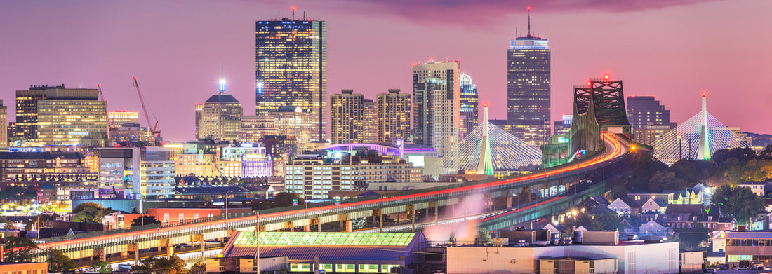 Noah Jigsaw Puzzle Boston, Massachusetts, USA skyline with bridges and highways at dusk panorama 1000 pieces