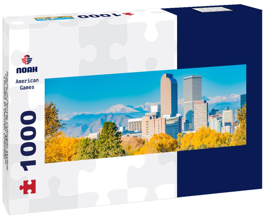 Noah Jigsaw Puzzle Scenic of Denver Colorado skyline. City Park and Rocky Mountains. Located in Denver, Colorado, USA panorama 1000 pieces