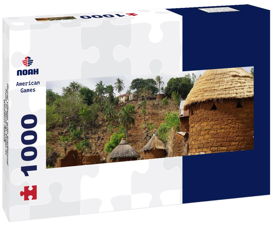 Noah Jigsaw Puzzle Rural village with traditional huts in central Togo in western Africa panorama 1000 pieces