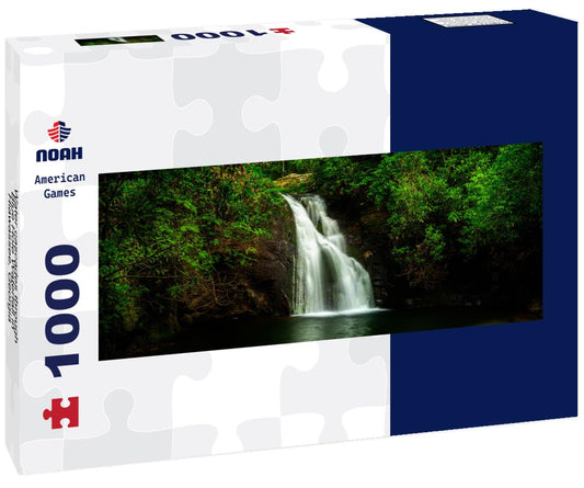 Noah Jigsaw Puzzle Water cascades through Blue Hole Waterfall in Hiawassee, Georgia panorama 1000 pieces