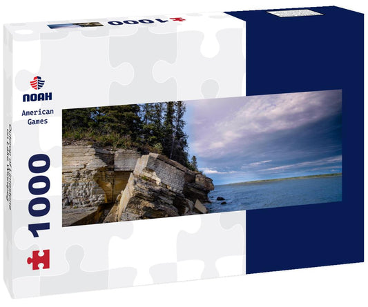 Noah Jigsaw Puzzle Outcrop of Limestone on Lake Winnipeg panorama 1000 pieces