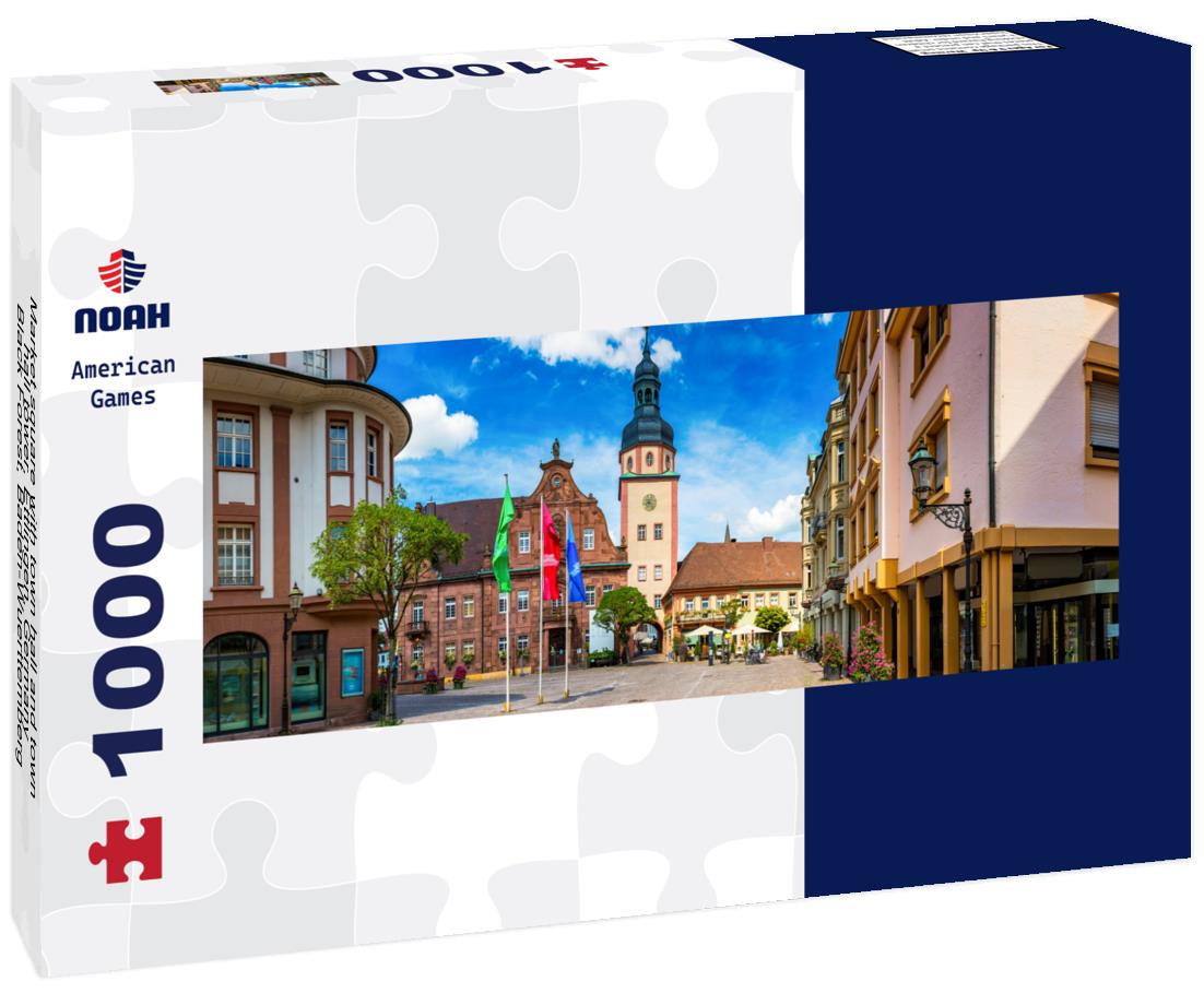 Noah Jigsaw Puzzle Market square with town hall and town hall tower, Ettlingen, Germany, Black Forest, Baden-Wuerttemberg panorama 1000 pieces