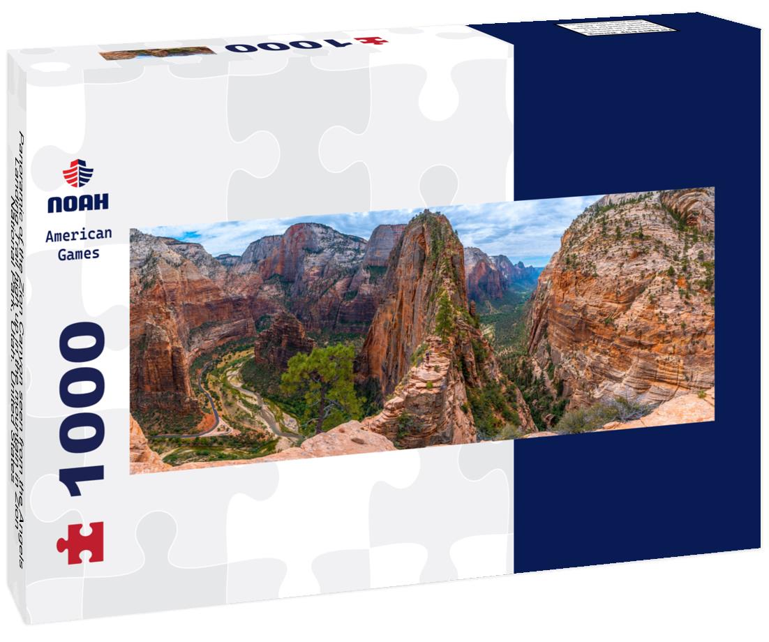 Noah Jigsaw Puzzle Panoramic of the Zion Canyon seen from the Angels Landing Trail high up in the mountain in Zion National Park, Utah. United States panorama 1000 pieces