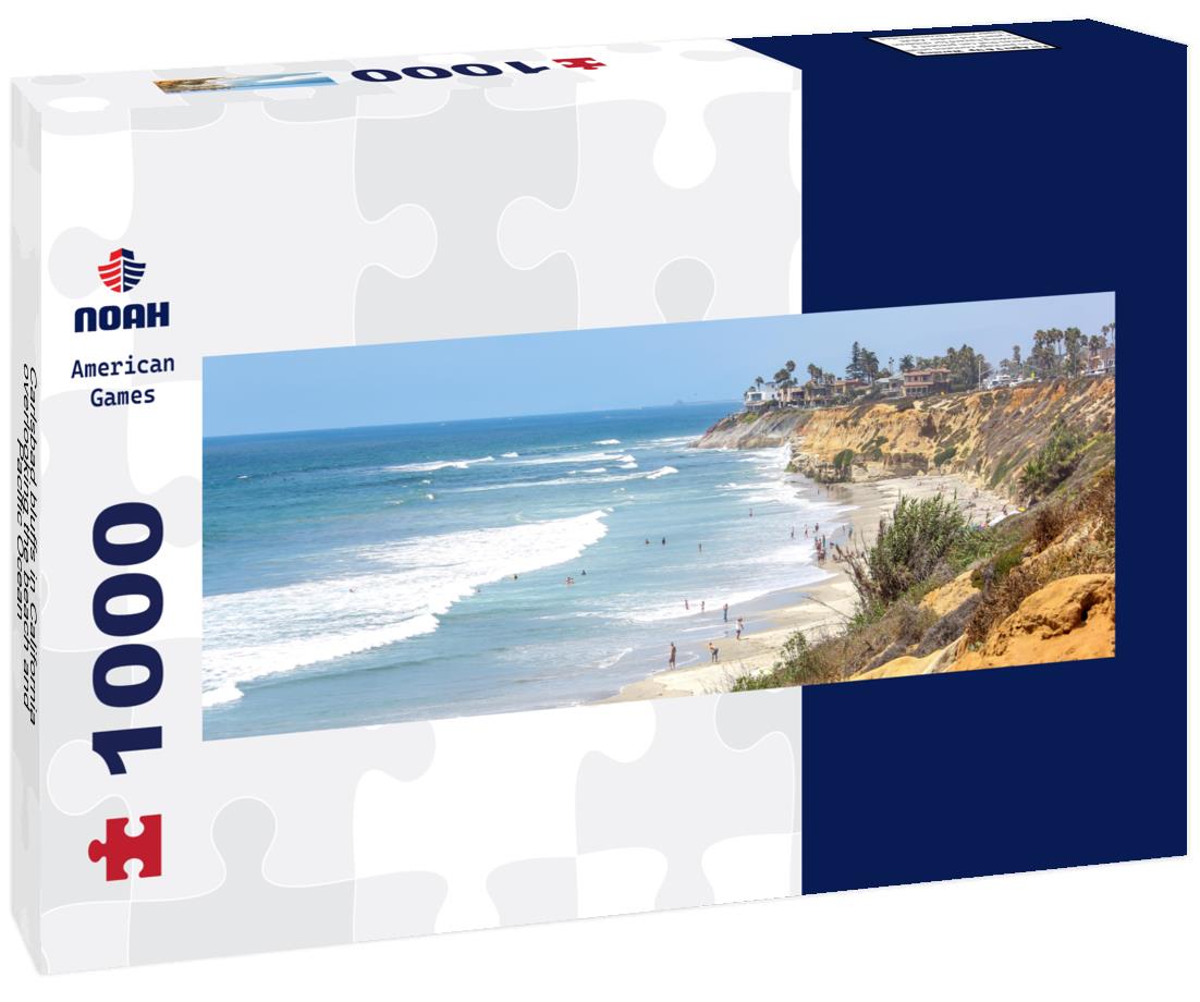 Noah Jigsaw Puzzle Carlsbad bluffs in California overlooking the beach and Pacific Ocean panorama 1000 pieces