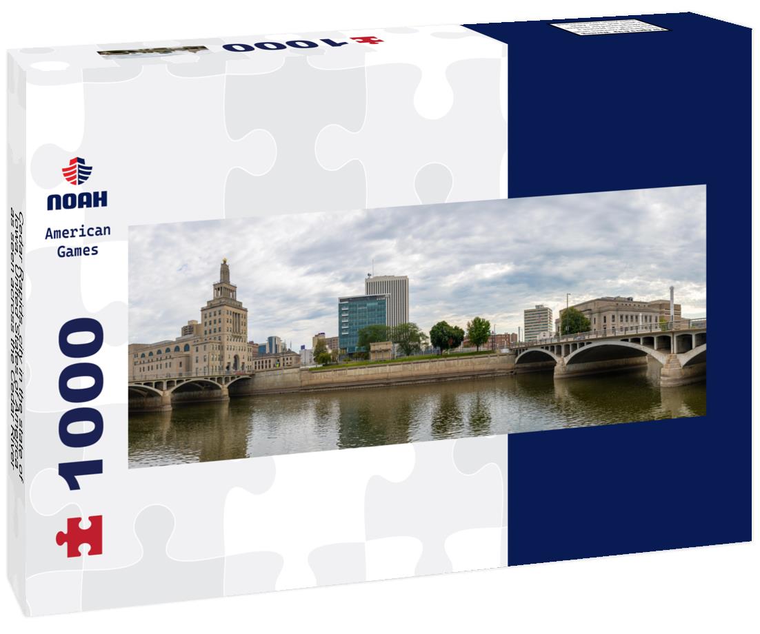 Noah Jigsaw Puzzle Cedar Rapids, city in the state of Iowa, United States of America, as seen across the Cedar River panorama 1000 pieces