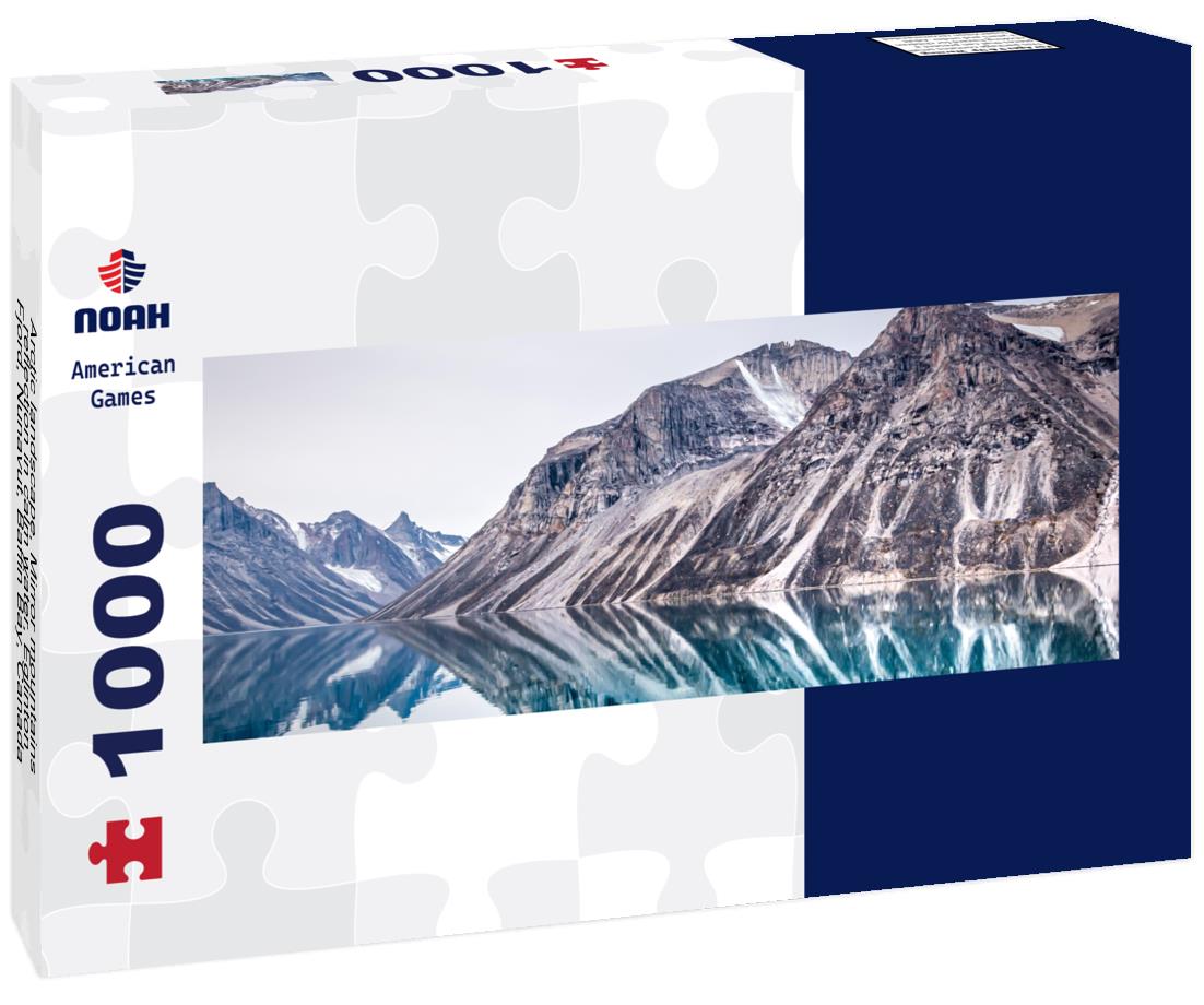 Noah Jigsaw Puzzle Arctic landscape, Mirror mountains reflection in calm water, Eglinton Fjord, Nunavut, Baffin Bay, Canada panorama 1000 pieces