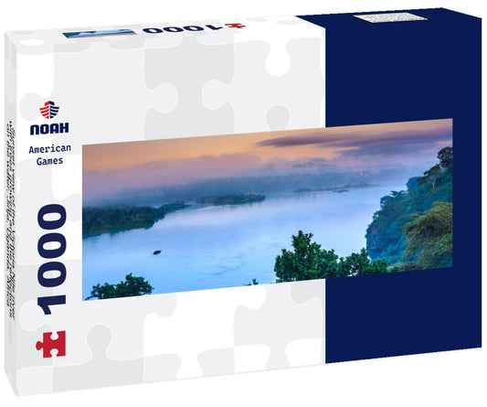 Noah Jigsaw Puzzle Sunset view of the Victoria Nile river, with trees growing and the reflections on the water, Jinja, Uganda, Africa panorama 1000 pieces