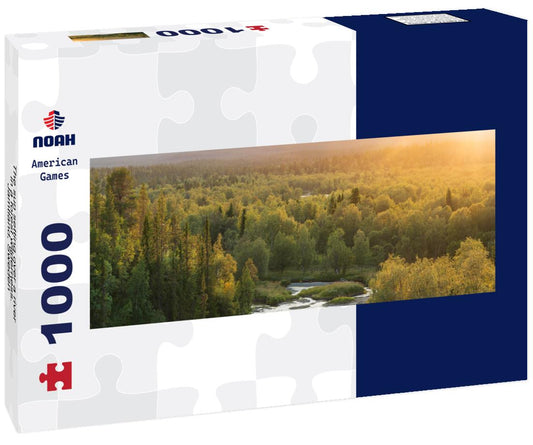 Noah Jigsaw Puzzle The sun setting over a river in a forest wilderness. Jamtland, Sweden panorama 1000 pieces