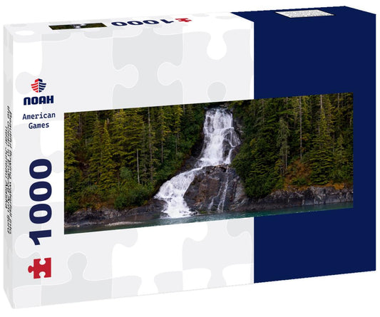 Noah Jigsaw Puzzle Beautiful flowing waterfall into the ocean in Endicott Arm fjord near Juneau Alaska panorama 1000 pieces