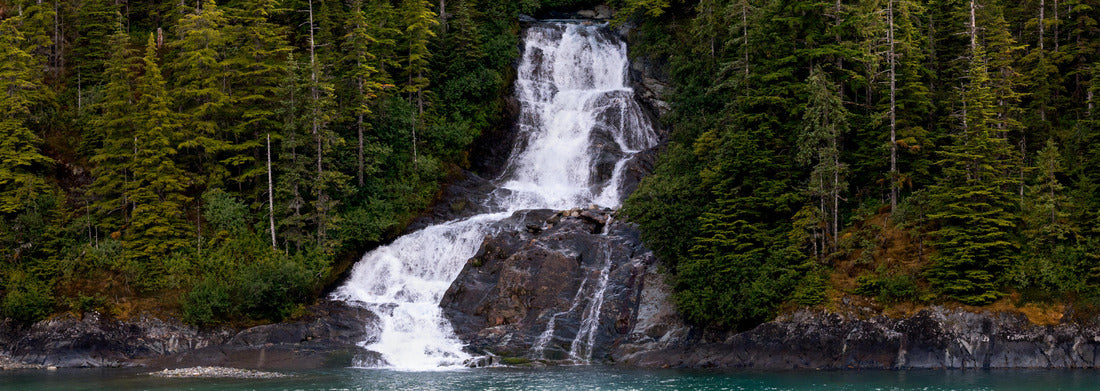Noah Jigsaw Puzzle Beautiful flowing waterfall into the ocean in Endicott Arm fjord near Juneau Alaska panorama 1000 pieces