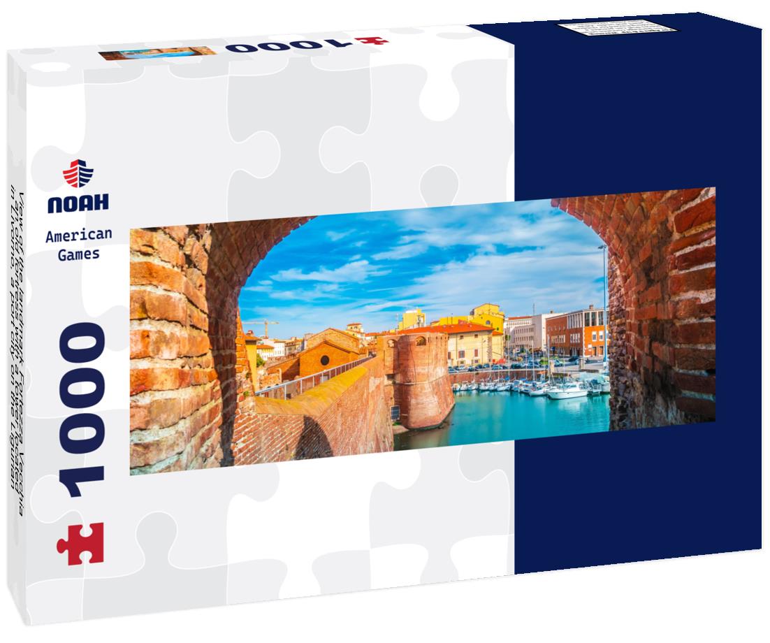 Noah Jigsaw Puzzle View of the landmark Fortezza Vecchia, an old fortress with a tower located in Livorno, a port city on the Ligurian Sea in Tuscany, Italy panorama 1000 pieces
