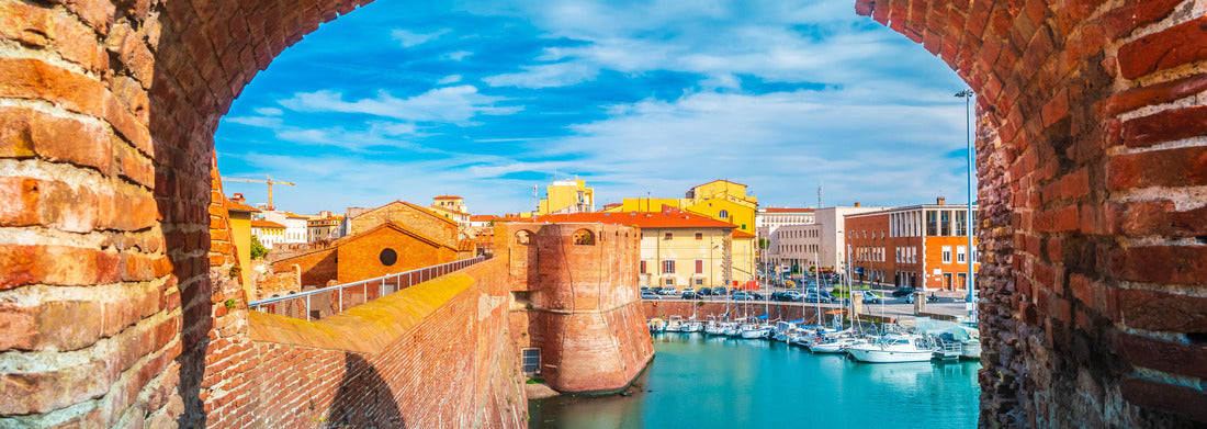Noah Jigsaw Puzzle View of the landmark Fortezza Vecchia, an old fortress with a tower located in Livorno, a port city on the Ligurian Sea in Tuscany, Italy panorama 1000 pieces