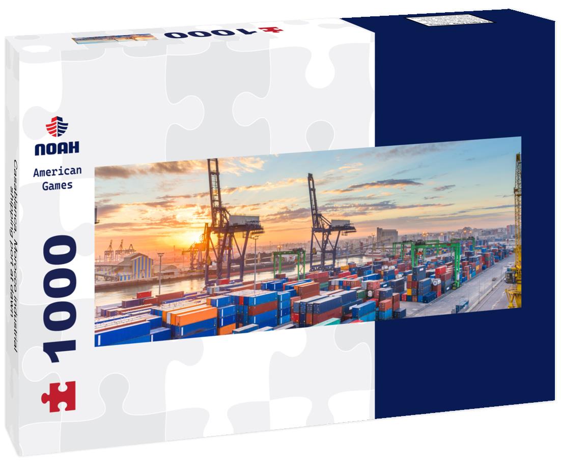 Noah Jigsaw Puzzle Casablanca, Morocco industrial shipping port at dawn panorama 1000 pieces