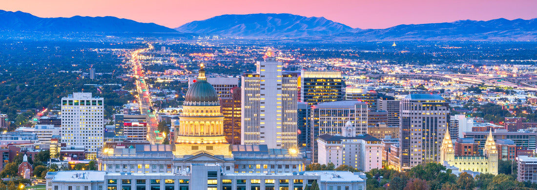 Noah Jigsaw Puzzle Salt Lake City, Utah, USA downtown city skyline at dusk panorama 1000 pieces