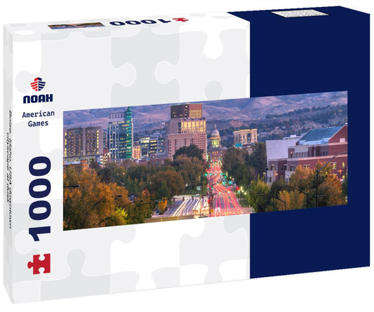 Noah Jigsaw Puzzle Boise, Idaho, USA downtown cityscape at dusk panorama 1000 pieces