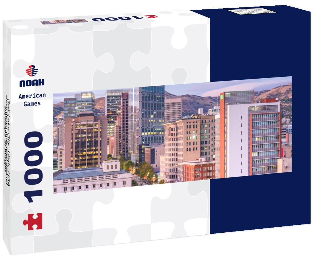 Noah Jigsaw Puzzle Salt Lake City, Utah, USA downtown financial district cityscape at twilight panorama 1000 pieces