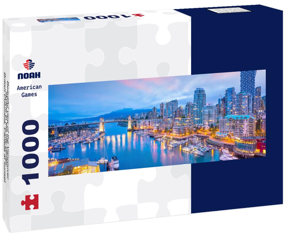 Noah Jigsaw Puzzle Beautiful view of the Vancouver skyline in the city center, British Columbia, Canada at sunset panorama 1000 pieces