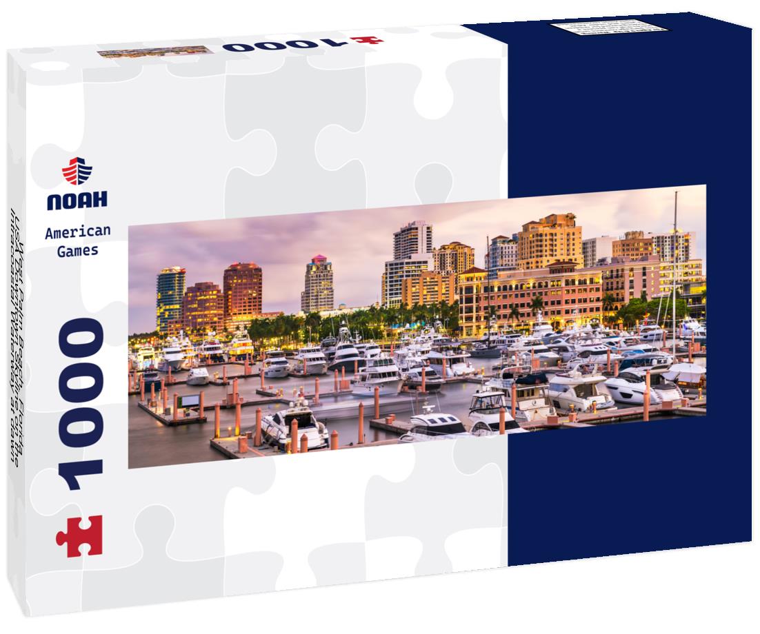 Noah Jigsaw Puzzle West Palm Beach, Florida, USA Downtown Skyline on the Intracoastal Waterway at dawn panorama 1000 pieces