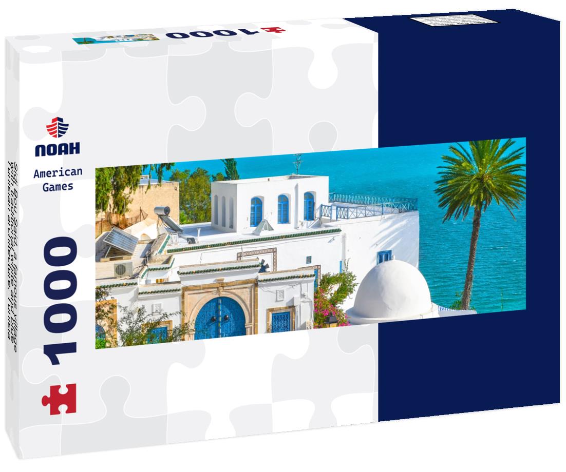 Noah Jigsaw Puzzle Sidi Bou Said, a famous village with traditional white and blue Tunisian architecture, Tunisia panorama 1000 pieces