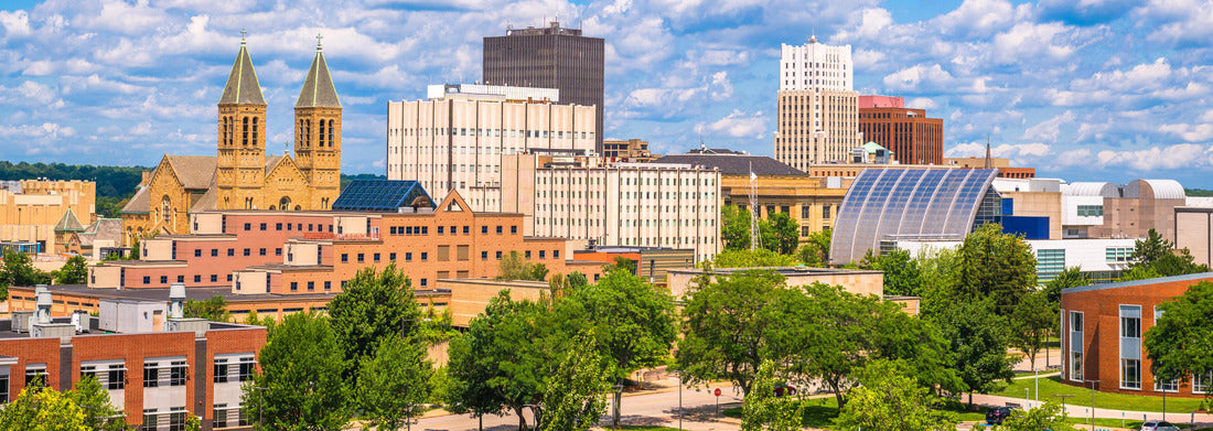 Noah Jigsaw Puzzle Akron, Ohio, USA downtown city skyline in the daytime panorama 1000 pieces