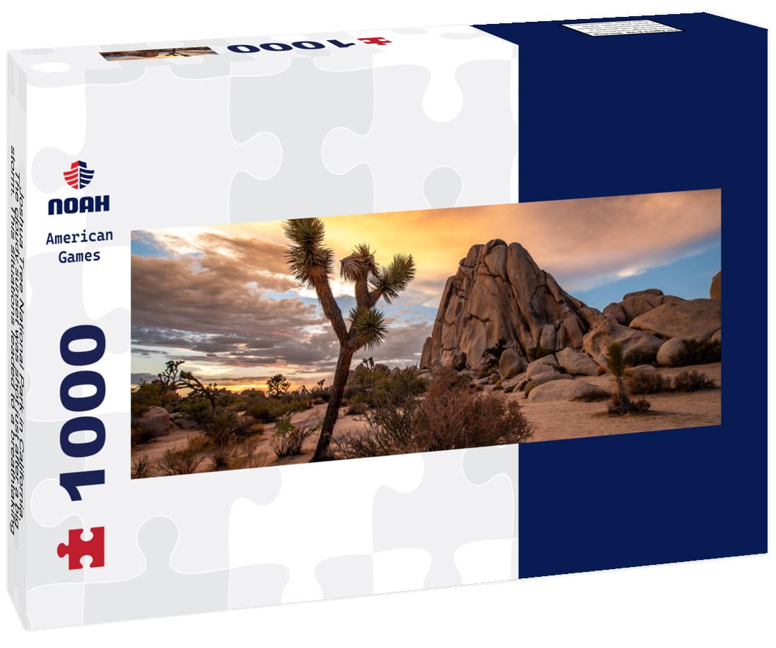 Noah Jigsaw Puzzle Joshua Tree National Park in California. The cloudy sunset was shot just after a big storm. This situations leaded to a breathtaking cloudy sky that took fire during sunset panorama 1000 pieces