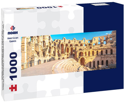 Noah Jigsaw Puzzle The Roman amphitheater of Thysdrus in El Djem or El-Jem, a town in Mahdia governorate of Tunisia. One of the main attraction in Tunisia panorama 1000 pieces