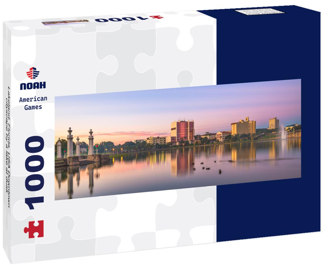 Noah Jigsaw Puzzle Lakeland, Florida, USA Downtown cityscape by a lake at dusk panorama 1000 pieces
