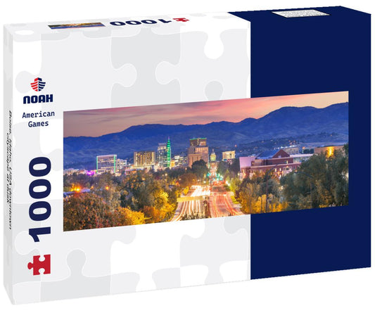 Noah Jigsaw Puzzle Boise, Idaho, USA downtown cityscape at dusk panorama 1000 pieces