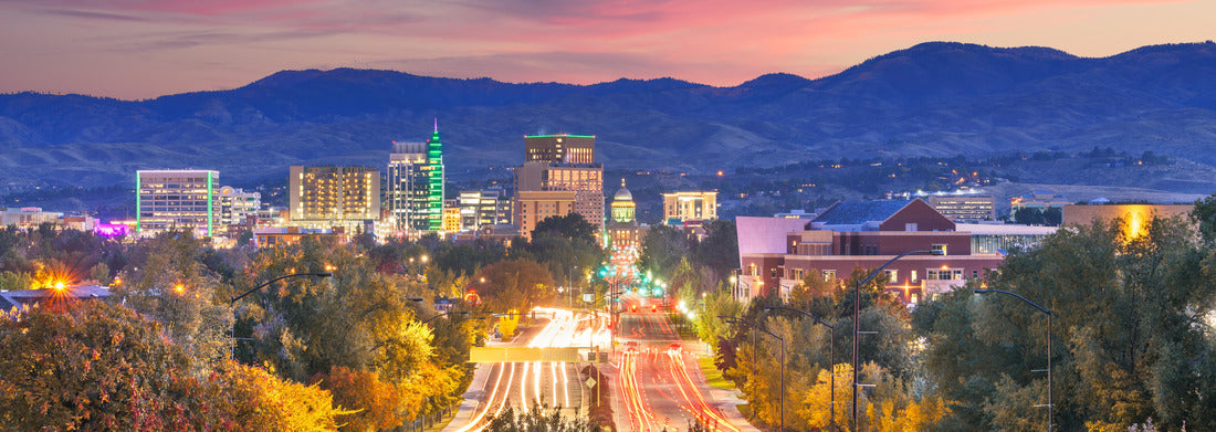 Noah Jigsaw Puzzle Boise, Idaho, USA downtown cityscape at dusk panorama 1000 pieces