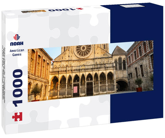 Noah Jigsaw Puzzle Notre-Dame de Tournai facade view with towers , Cathedral of Our Lady, Tournai, Walloon municipality, Belgium panorama 1000 pieces