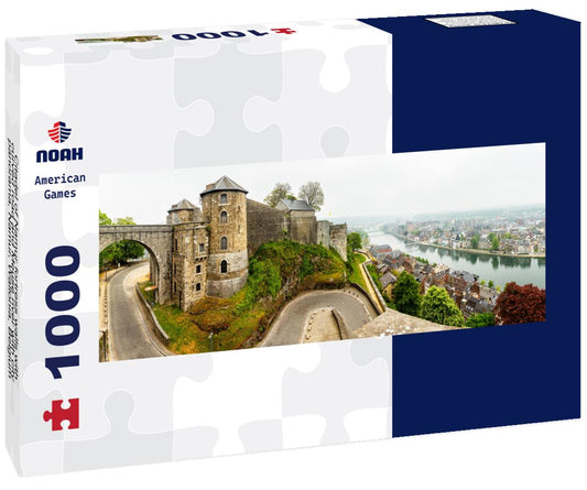 Noah Jigsaw Puzzle Citadel of Namur fortress walls with curved road and Meuse river with city panorama, Namur, Wallonia, Belgium panorama 1000 pieces