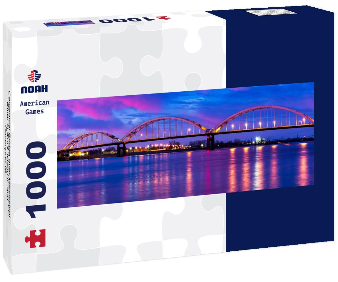 Noah Jigsaw Puzzle Centennial Bridge over Mississippi River in Rock Island IL and Davenport IA panorama 1000 pieces