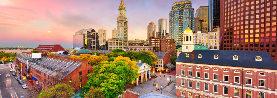 Noah Jigsaw Puzzle Boston, Massachusetts, USA skyline with Faneuil Hall and Quincy Market at dusk panorama 1000 pieces