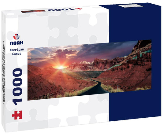 Noah Jigsaw Puzzle Sunset in Capitol Reef National Park over the scenic highway valley near Fruita, Utah USA panorama 1000 pieces