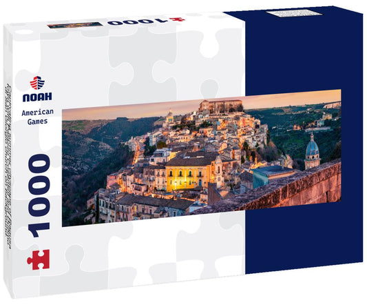 Noah Jigsaw Puzzle Captivating summer cityscape of Ragusa town with Palazzo Cosentini and Duomo di San Giorgio church on background. Colorful sunset in Sicily, Italy panorama 1000 pieces