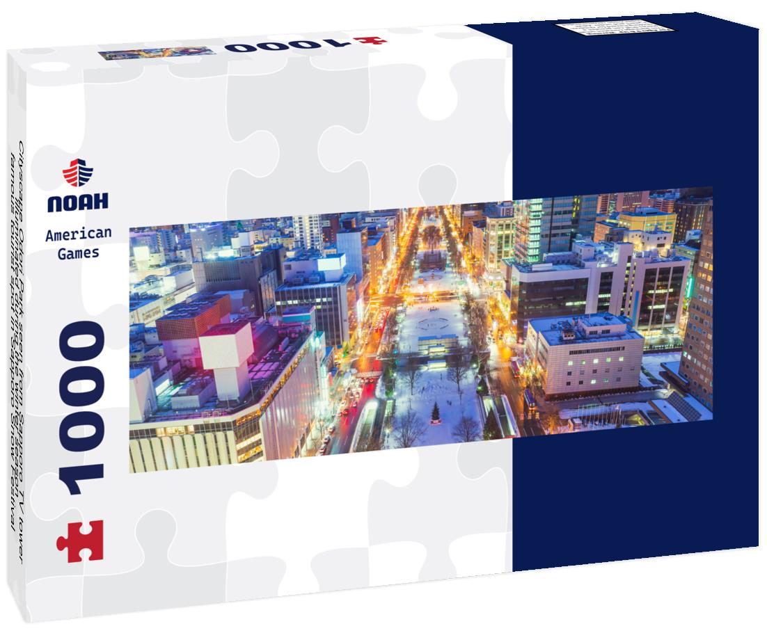 Noah Jigsaw Puzzle Cityscape Odori Park seen from Sapporo TV tower, illuminated during the winter season, famous tourist spot in Sapporo Snow Festival panorama 1000 pieces