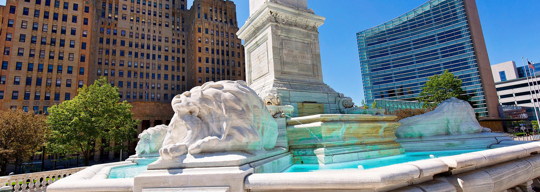 Noah Jigsaw Puzzle Buffalo City Hall and Marble Lion Of The McKinley Monument in city downtown panorama 1000 pieces