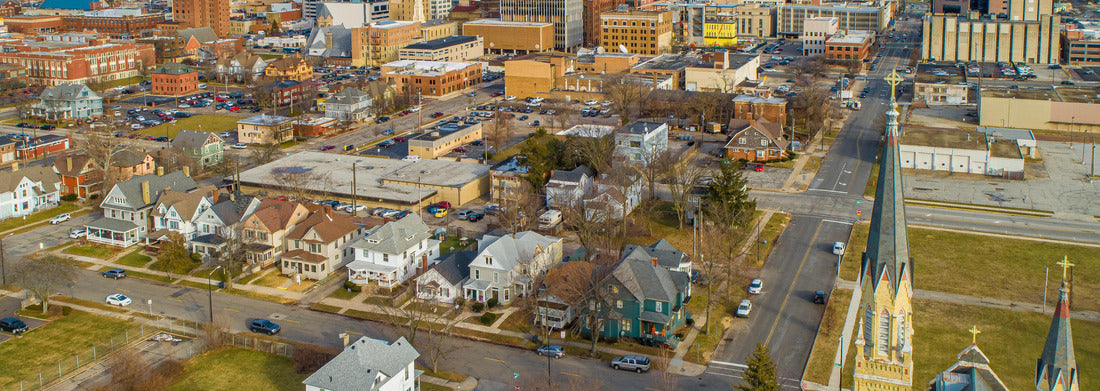 Noah Jigsaw Puzzle Aerial View of South Bend Indiana Looking North East panorama 1000 pieces