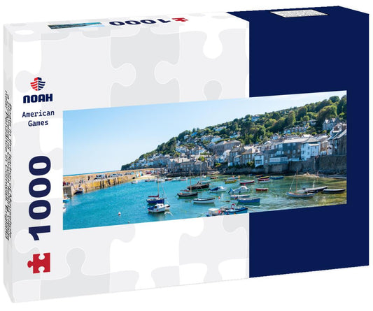 Noah Jigsaw Puzzle Boats in the harbor of Mousehole, a picturesque Cornish fishing village near Penzance in Cornwall, England panorama 1000 pieces