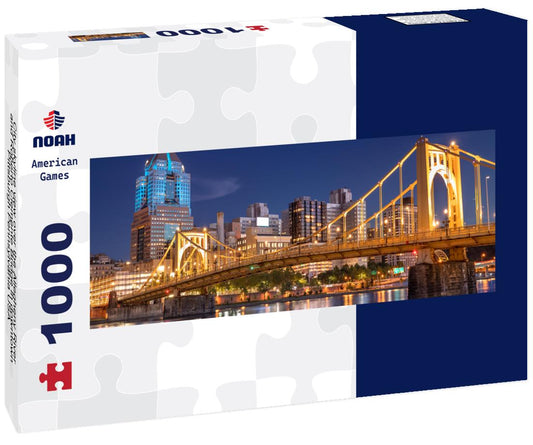 Noah Jigsaw Puzzle City skyline view over the Allegheny River and Roberto Clemente Bridge in downtown Pittsburgh Pennsylvania USA panorama 1000 pieces