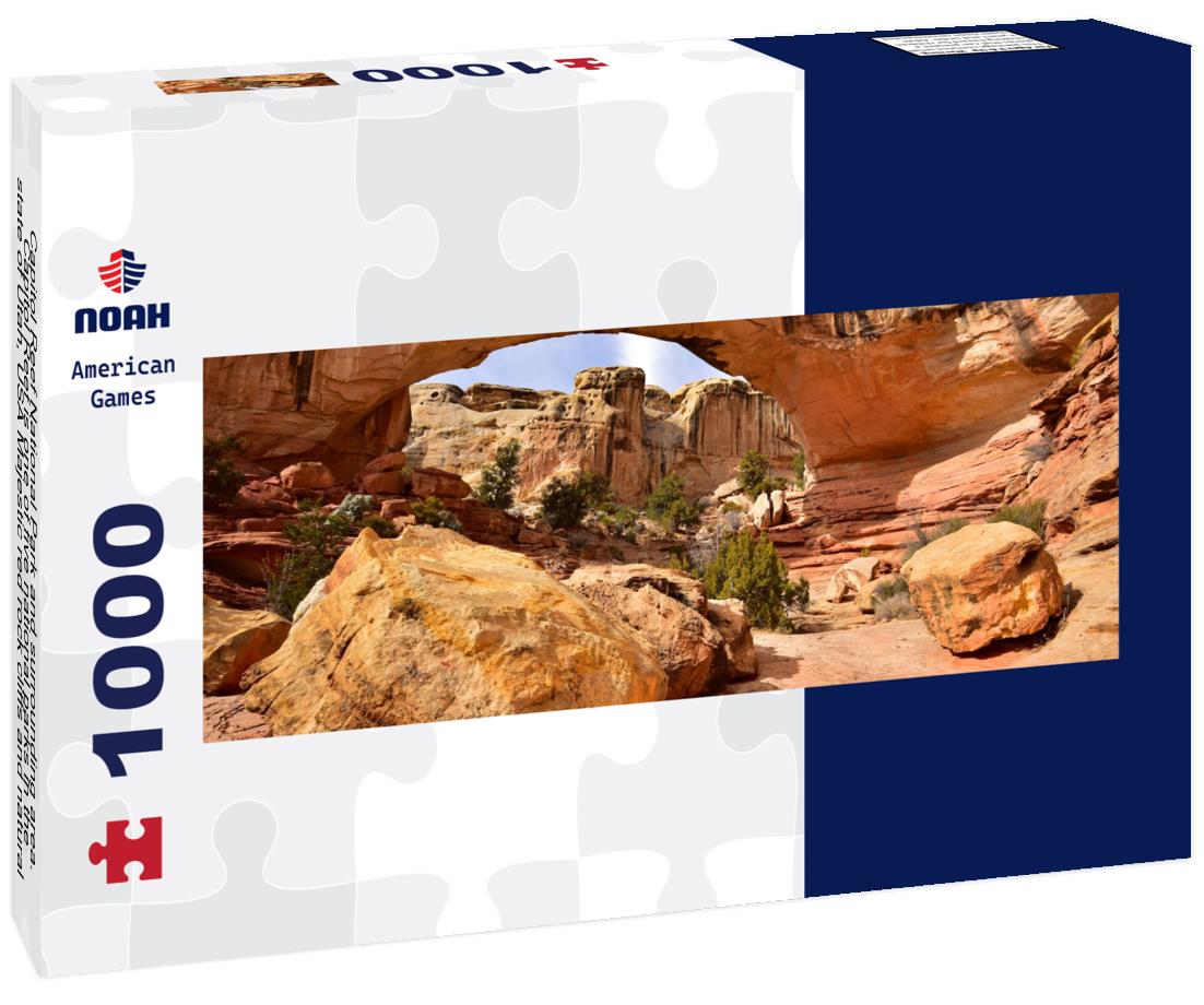 Noah Jigsaw Puzzle Capitol Reef National Park and surrounding area. Capitol Reef is one of five national parks in the state of Utah, USA Majestic red rock cliffs and natural bridges are common sites in the park panorama 1000 pieces